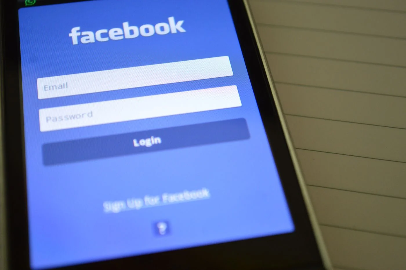 Facebook on a real device