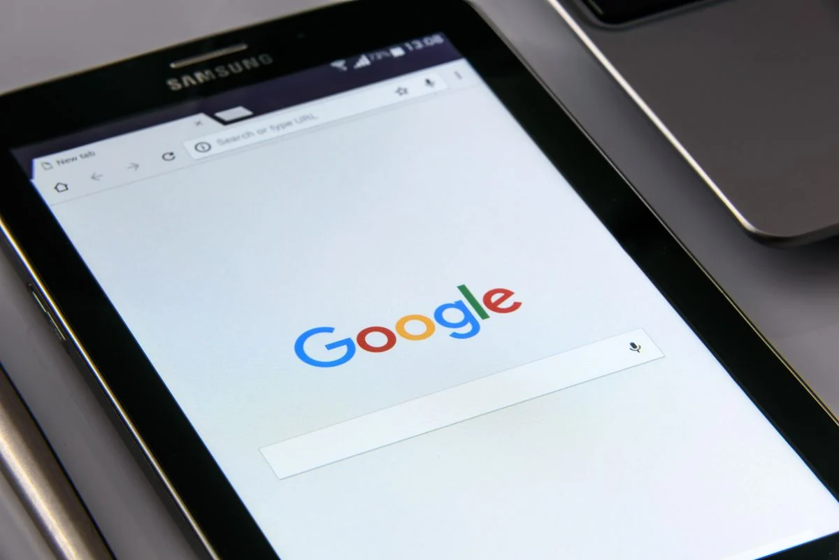Google search on a real screen