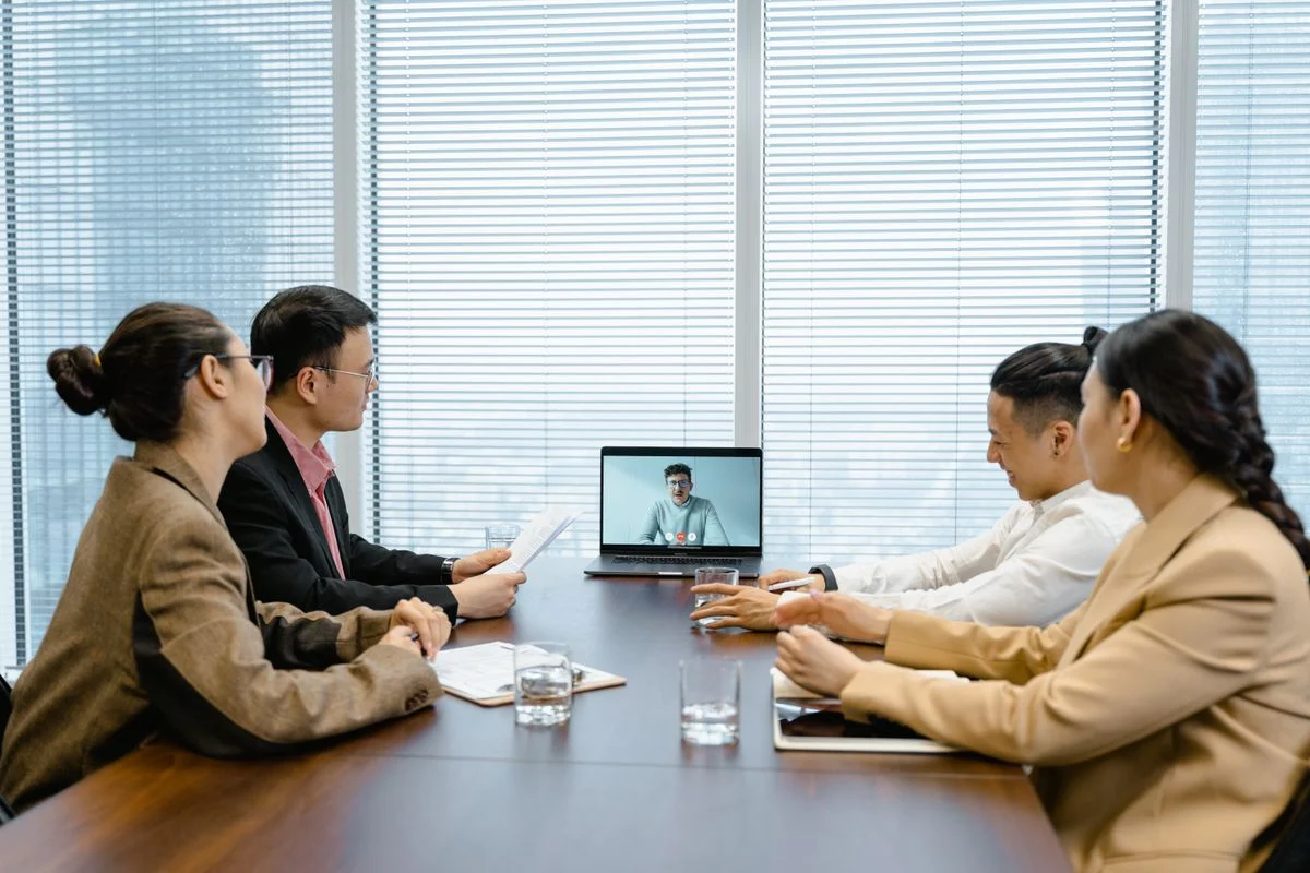 Professionals discussing a business project